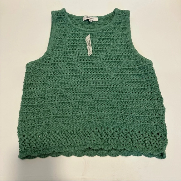Madewell Kellen Women’s Green Crocheted Sweater Tank Size XS - Picture 2 of 6
